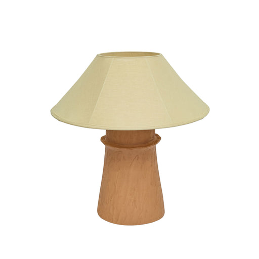 Matson terracotta table lamp by TOV Furniture featuring a natural earthy finish and a classic cylindrical shape.