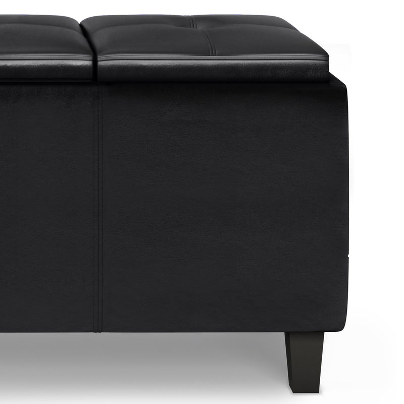Avalon - Tray Storage Ottoman With Lift Up Lids - Midnight Black - R&R Furniture Gallery (Fountain Valley, CA)