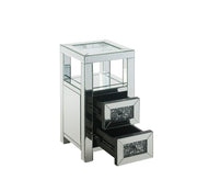 Noralie - 24" Accent Table - Clear Glass, Mirrored & Faux Diamonds - R&R Furniture Gallery (Fountain Valley, CA)