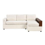 Noble House stationary sectional sofa with upholstered cushions and reversible armrests, ideal for modern living room seating.