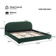 Upholstered Simple Modern Bedroom Bed With Curved Headboard - R&R Furniture Gallery (Fountain Valley, CA)