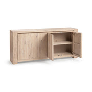 Classic Home Bristol 4 Door Cabinet buffet with wooden finish and four spacious doors, ideal for storage and home organization.