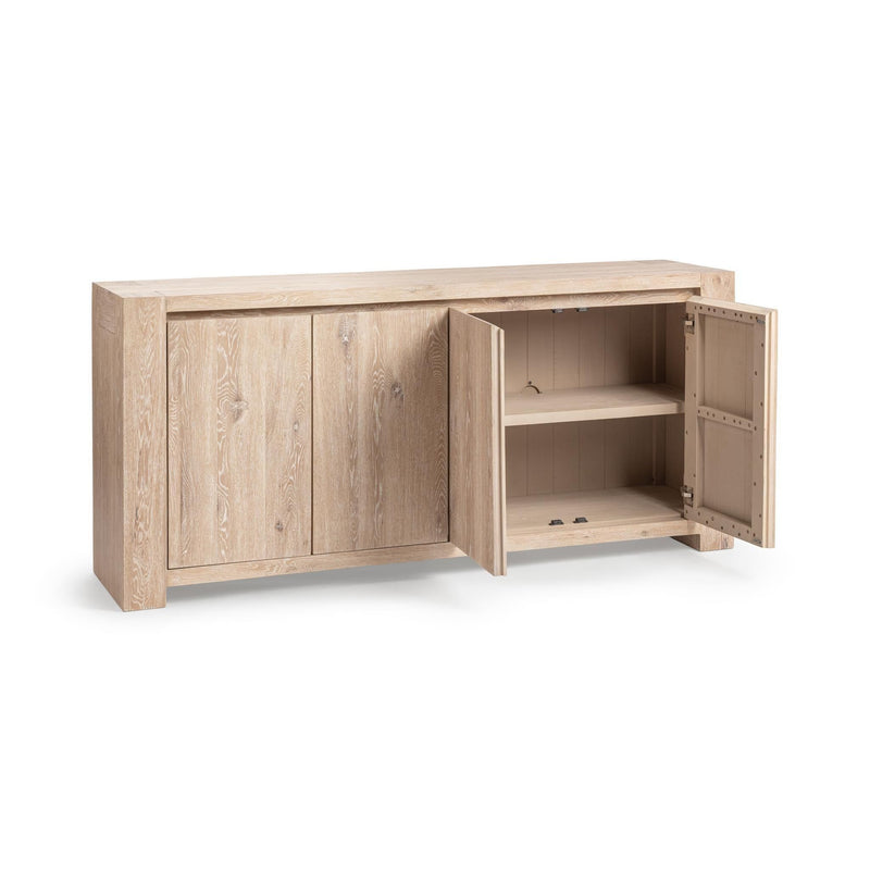 Classic Home Bristol 4 Door Cabinet buffet with wooden finish and four spacious doors, ideal for storage and home organization.