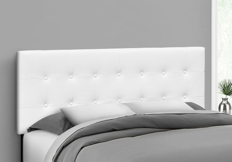 Queen Size Headboard Only Upholstered Leather Look - White - R&R Furniture Gallery (Fountain Valley, CA)