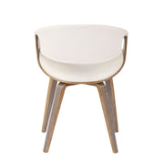 Lumi Source Symphony mid-century modern dining side chair with wooden legs and upholstered seat, stylish and contemporary design.