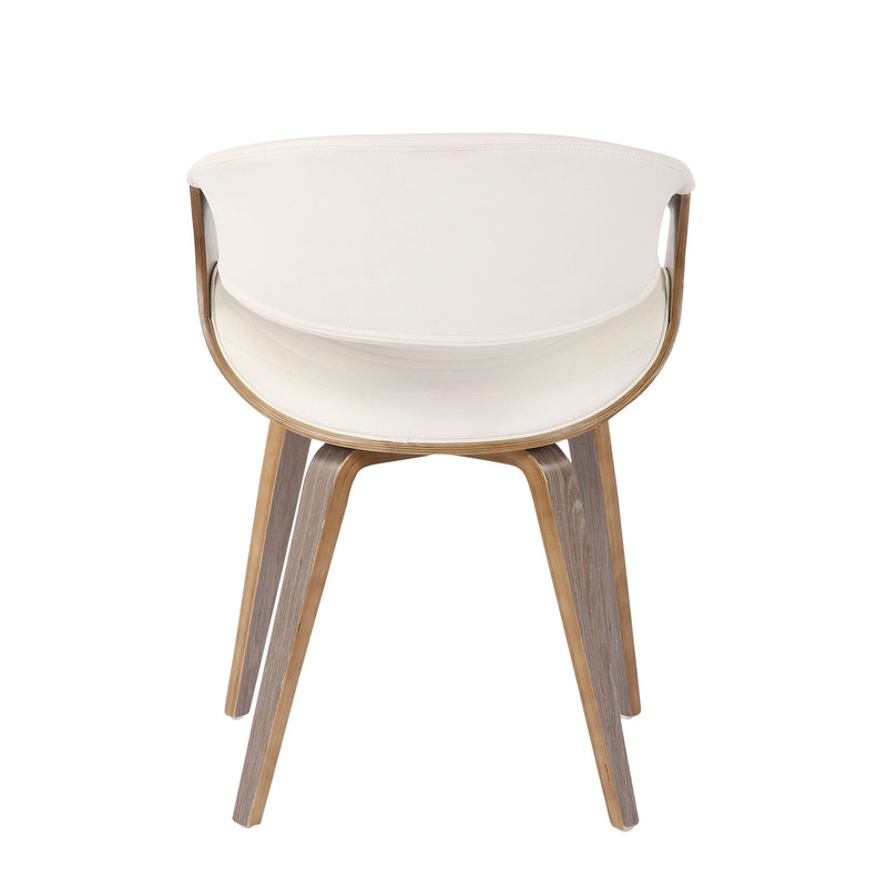 Lumi Source Symphony mid-century modern dining side chair with wooden legs and upholstered seat, stylish and contemporary design.