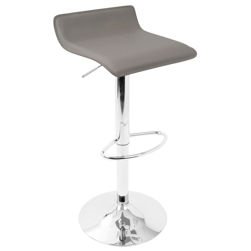 Pair of Lumi Source Ale contemporary adjustable barstools with wooden seats and black metal frames, set of two.