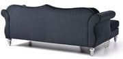 Glory Furniture Hollywood stationary sectional sofa with chaise, beige fabric, plush cushions, and modern design.