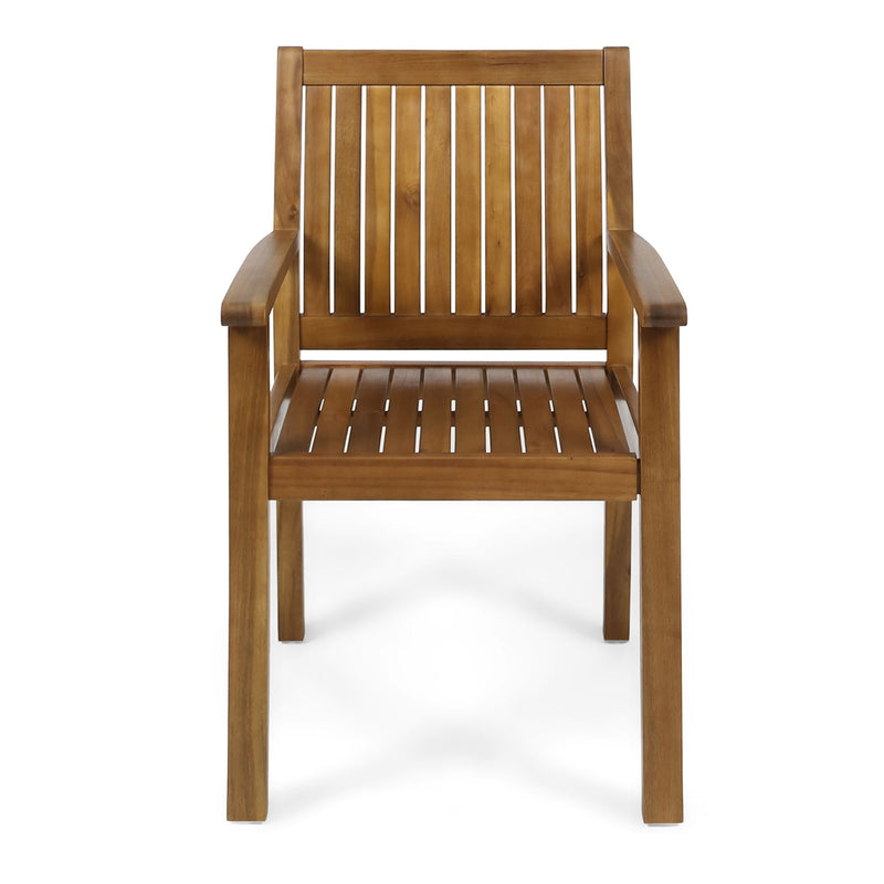 Amethyst - Outdoor Dining Chair With Slat Design (Set of 2) - Natural
