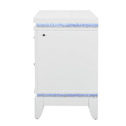 Adalid - Nightstand With Glittered Drawer Front And LED Lighting - White - R&R Furniture Gallery (Fountain Valley, CA)