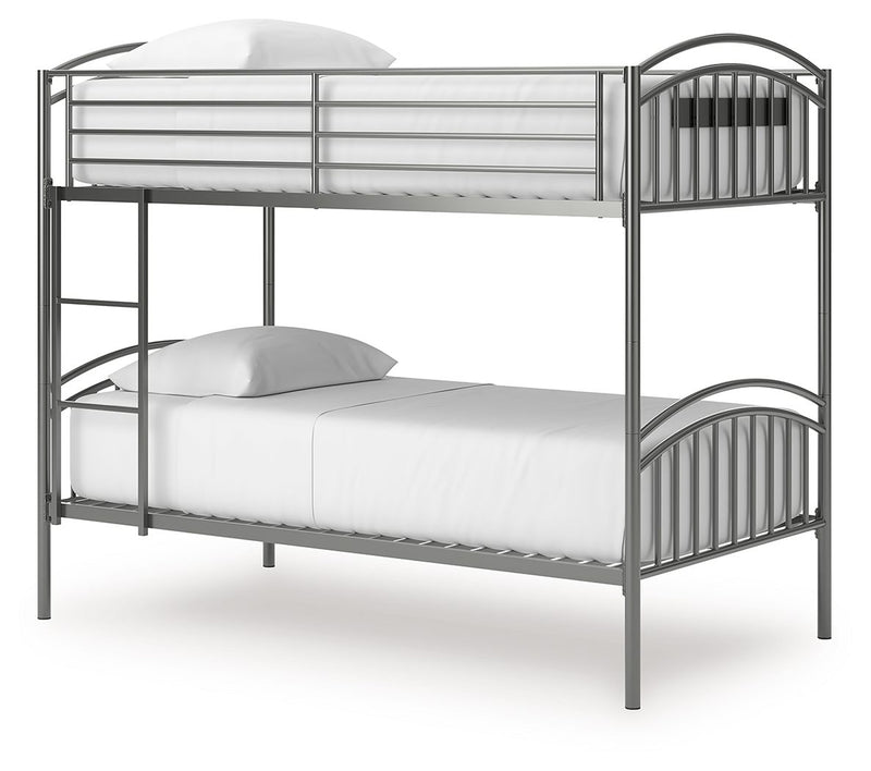 Lanceburg - Twin/Twin Bunk Bed With Ladder - Gray - R&R Furniture Gallery (Fountain Valley, CA)