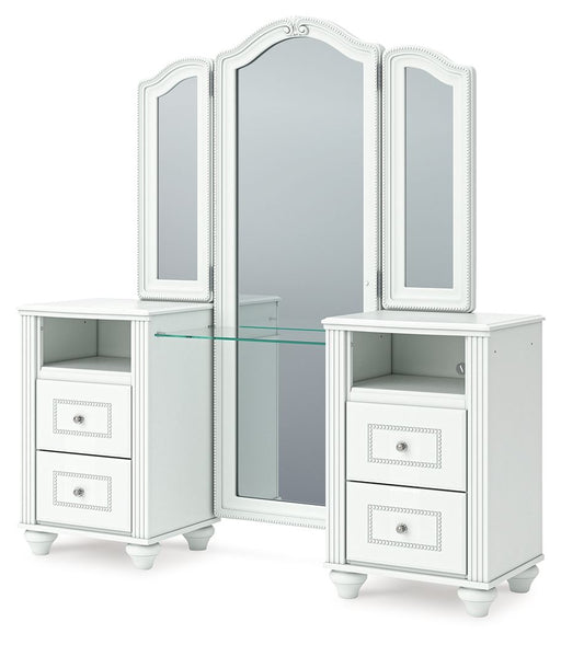 Kozlani - Vanity With Mirror - White - R&R Furniture Gallery (Fountain Valley, CA)