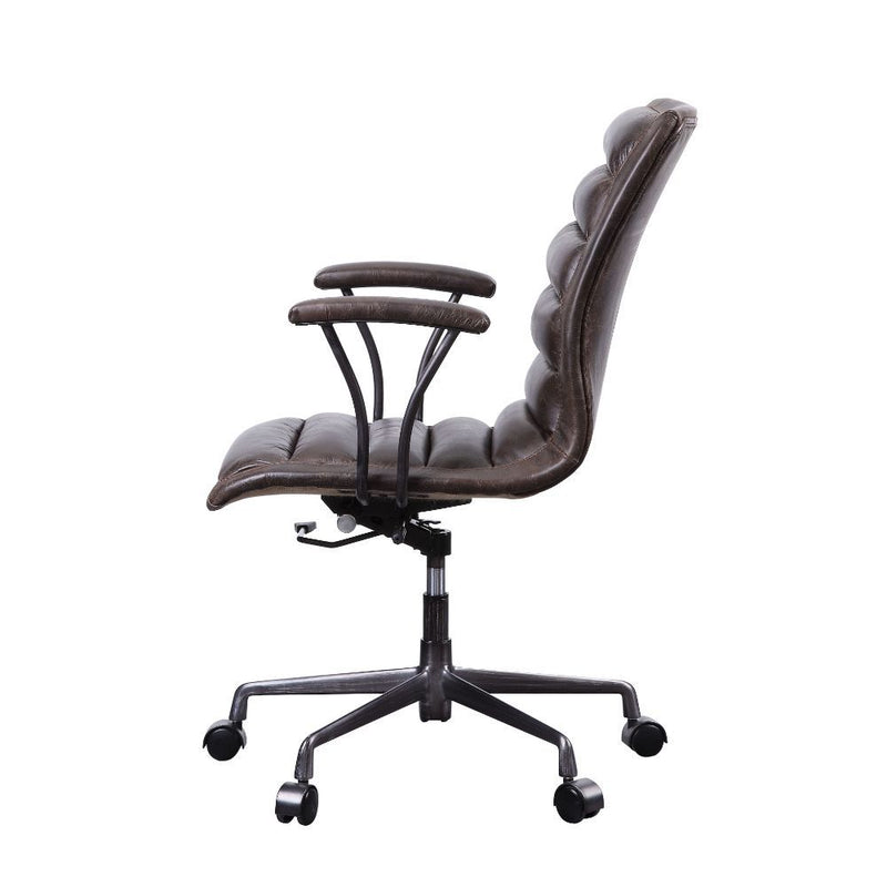 Zooey - Office Chair - Distress Chocolate Top Grain Leather - R&R Furniture Gallery (Fountain Valley, CA)