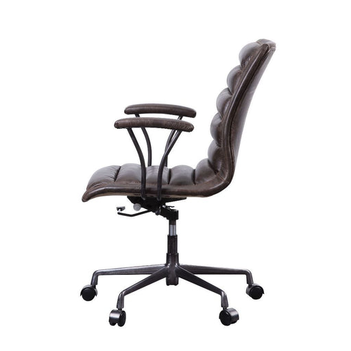 Zooey - Office Chair - Distress Chocolate Top Grain Leather - R&R Furniture Gallery (Fountain Valley, CA)