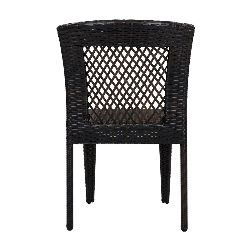 7 Piece Outdoor Patio Dining Set With Table & 6 Chairs - Brown / Brown Multi