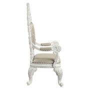 Vanaheim - Arm Chair (Set of 2) - Beige Synthetic Leather & Antique White - R&R Furniture Gallery (Fountain Valley, CA)