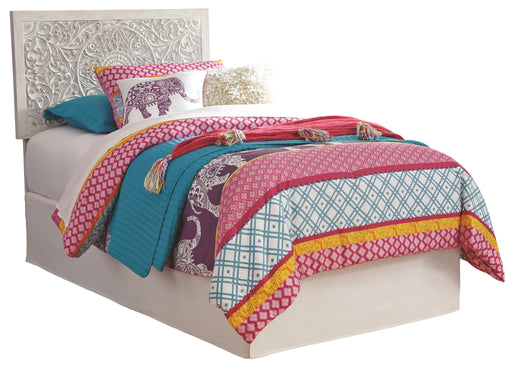Paxberry - Twin Panel Headboard with Bolt on Bed Frame - Whitewash - R&R Furniture Gallery (Fountain Valley, CA)