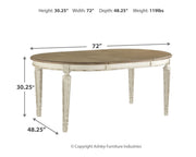 Realyn - Oval Dining Room Extension Table - Chipped White - R&R Furniture Gallery (Fountain Valley, CA)