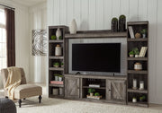 Wynnlow - 4-Piece Entertainment Center With LG TV Stand W/Fireplace Option - Gray - R&R Furniture Gallery (Fountain Valley, CA)