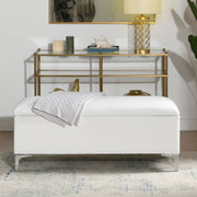 Madelyn - Modern Storage Bench - Bright White Dye - R&R Furniture Gallery (Fountain Valley, CA)