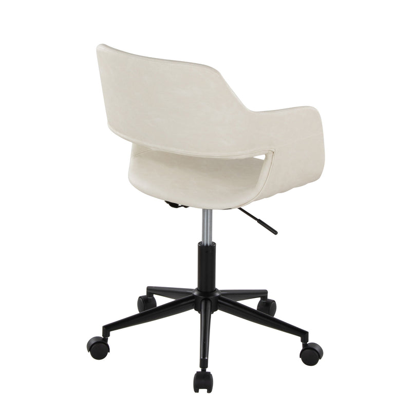 Lumi Source Margarite contemporary task desk chair with a modern design, black cushioned seat, and metal base.