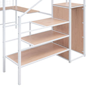 Loft Bed With Desk And Grid, Stylish Frame With Lateral Storage Ladder And Wardrobe - R&R Furniture Gallery (Fountain Valley, CA)