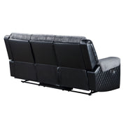 Alicia - Reclining Sofa - Gray / Black - R&R Furniture Gallery (Fountain Valley, CA)
