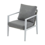 Modern Noble House lounge arm chair with rope accents and plush cushions, showcasing stylish, contemporary seating for living spaces.
