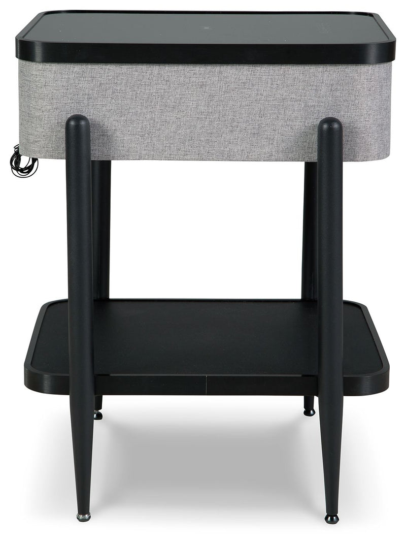 Jorvalee - Accent Table with Speaker - Gray / Black - R&R Furniture Gallery (Fountain Valley, CA)