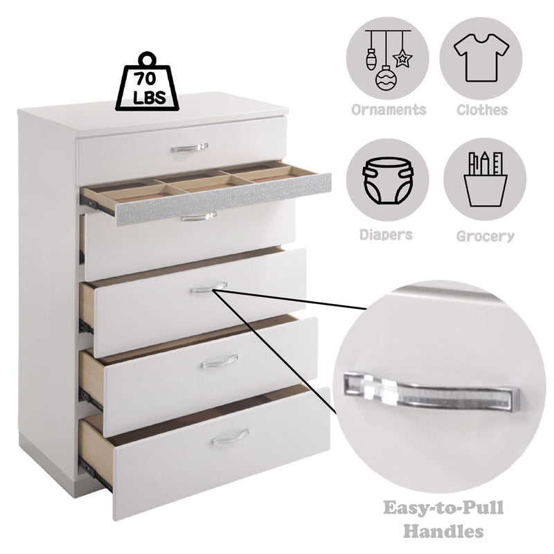 Naima II - Chest - White High Gloss - R&R Furniture Gallery (Fountain Valley, CA)