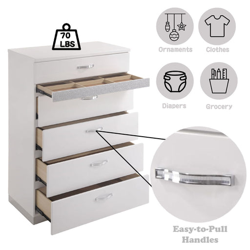 Naima II - Chest - White High Gloss - R&R Furniture Gallery (Fountain Valley, CA)