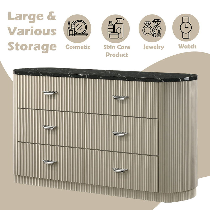 Travonte - Dresser - Gray / Beige - R&R Furniture Gallery (Fountain Valley, CA)