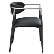 Gavan - Arm Chair (Set of 2) - Black Synthetic Leather - R&R Furniture Gallery (Fountain Valley, CA)