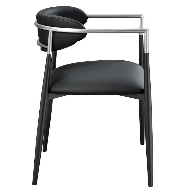 Gavan - Arm Chair (Set of 2) - Black Synthetic Leather - R&R Furniture Gallery (Fountain Valley, CA)