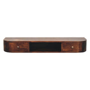 Lunar - Floating Console With 2 Drawer - Chestnut - R&R Furniture Gallery (Fountain Valley, CA)