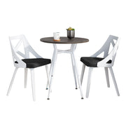 Lumi Source Clara Charlotte 3-piece round vintage dining set with rounded edges, includes table and two chairs, classic style.
