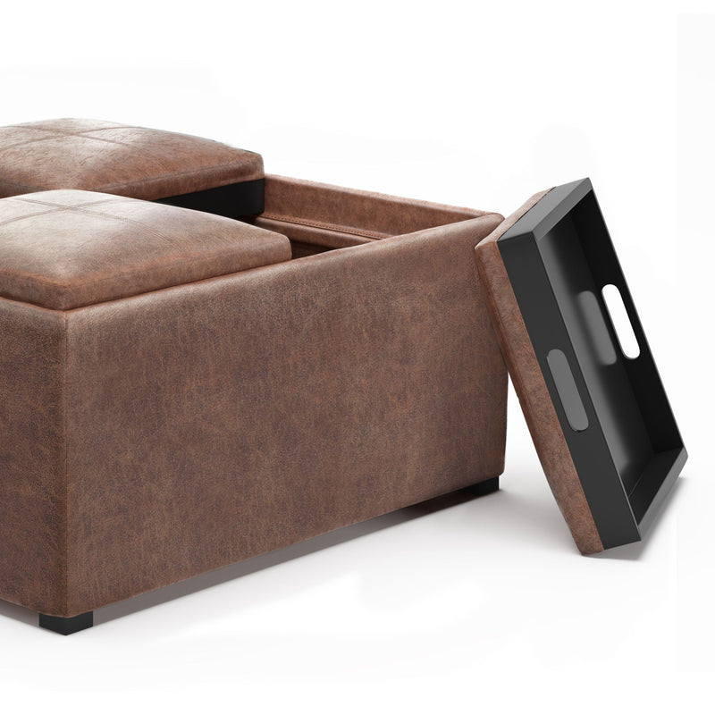 Avalon - Square Coffee Table, Storage Ottoman - R&R Furniture Gallery (Fountain Valley, CA)