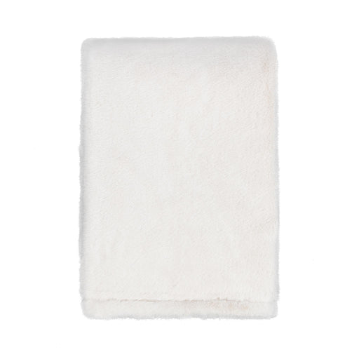 Throws - 50" x 70" TC Taiga Faux Fur Throw - Ivory - R&R Furniture Gallery (Fountain Valley, CA)