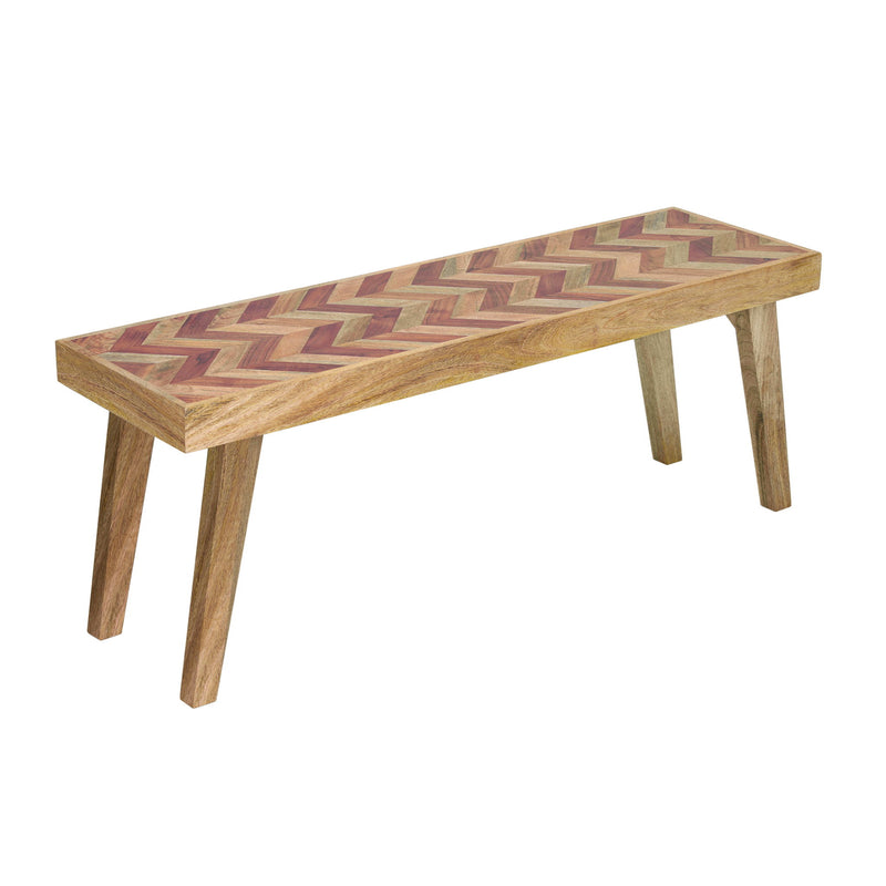 Artisan - Handcrafted Mango Wood Bench Rustic Boho Style - Natural - R&R Furniture Gallery (Fountain Valley, CA)