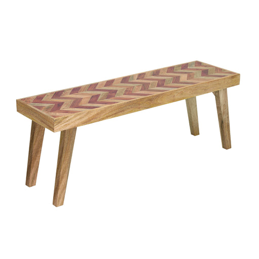 Artisan - Handcrafted Mango Wood Bench Rustic Boho Style - Natural - R&R Furniture Gallery (Fountain Valley, CA)