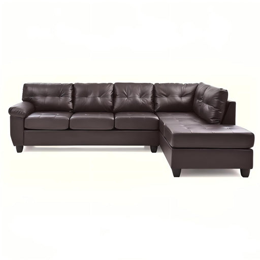 Glory Furniture Gallant stationary sectional sofa with plush cushions and modern design, shown in a cozy living room setting.