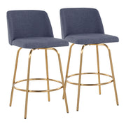 Toriano - Contemporary, Fixed Height Counter Stool With Swivel With Round Footrest (Set of 2) - R&R Furniture Gallery (Fountain Valley, CA)