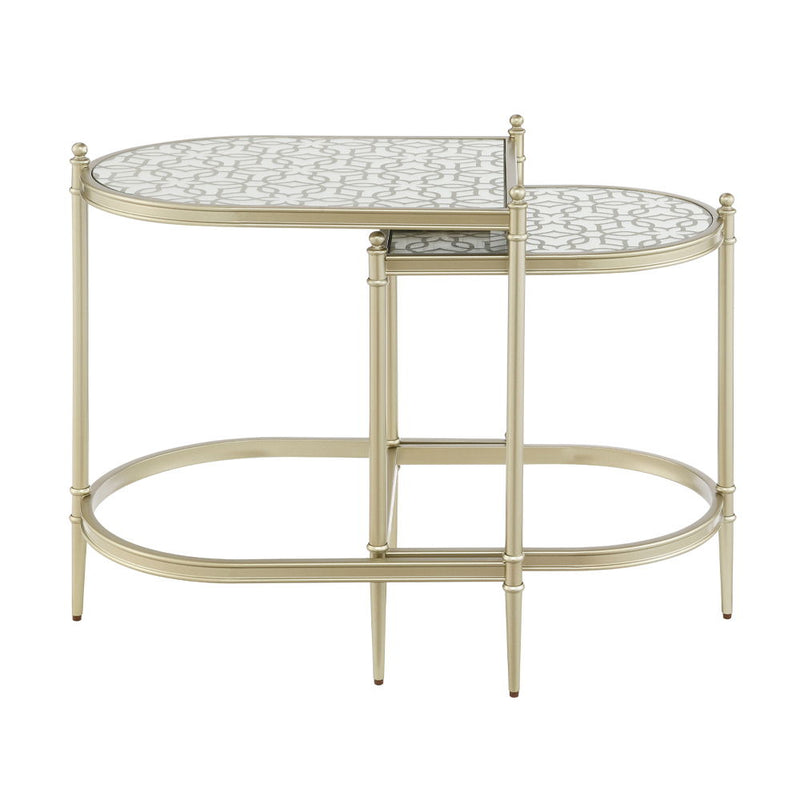 Zaba - Nesting Table - Glass Top & Silver - R&R Furniture Gallery (Fountain Valley, CA)