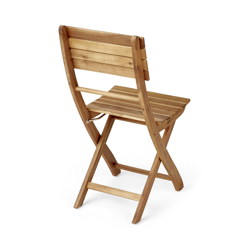 Outdoor Foldable Wood Dining Chair With Slat Design (Set of 2) - R&R Furniture Gallery (Fountain Valley, CA)