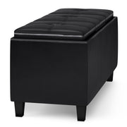 Avalon - Tray Storage Ottoman With Lift Up Lids - Midnight Black - R&R Furniture Gallery (Fountain Valley, CA)
