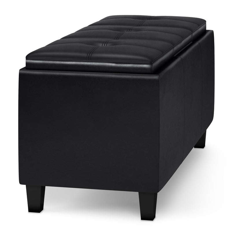 Avalon - Tray Storage Ottoman With Lift Up Lids - Midnight Black - R&R Furniture Gallery (Fountain Valley, CA)