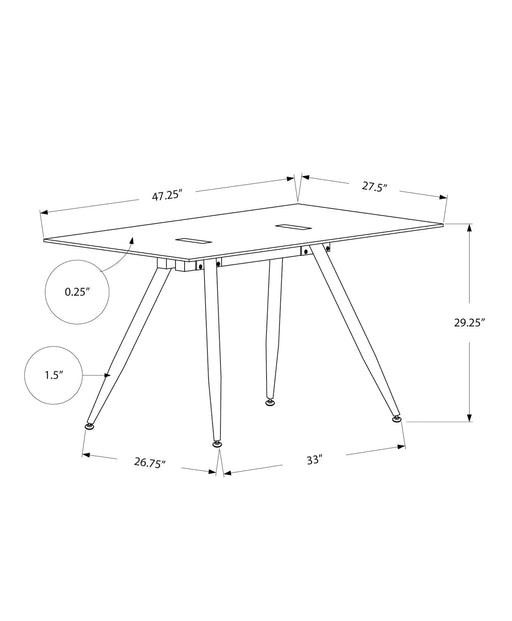 Computer Desk For Home Office, Laptop, Tempered Glass, Contemporary & Modern - White - R&R Furniture Gallery (Fountain Valley, CA)