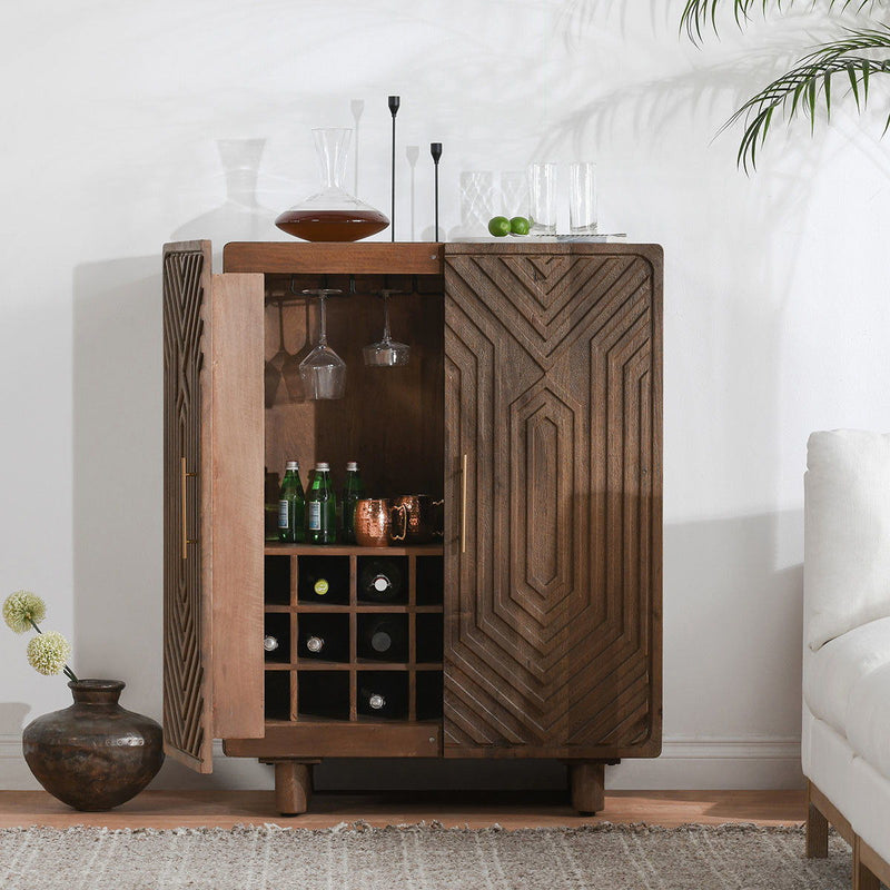 Holmes - Bar Cabinet - Artisan Brown - R&R Furniture Gallery (Fountain Valley, CA)
