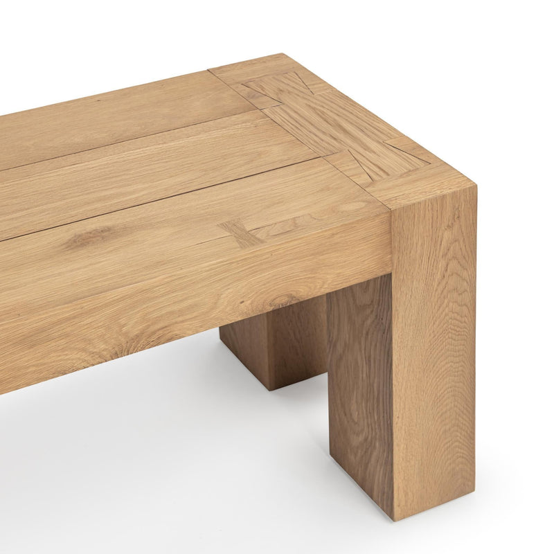 Classic Home Bristol dining bench with wooden legs and upholstered seat, ideal for kitchen or dining room seating.