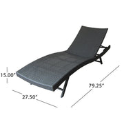 Wicker Chaise With Adjustable Reclining Seats (Set of 2) - Gray - R&R Furniture Gallery (Fountain Valley, CA)